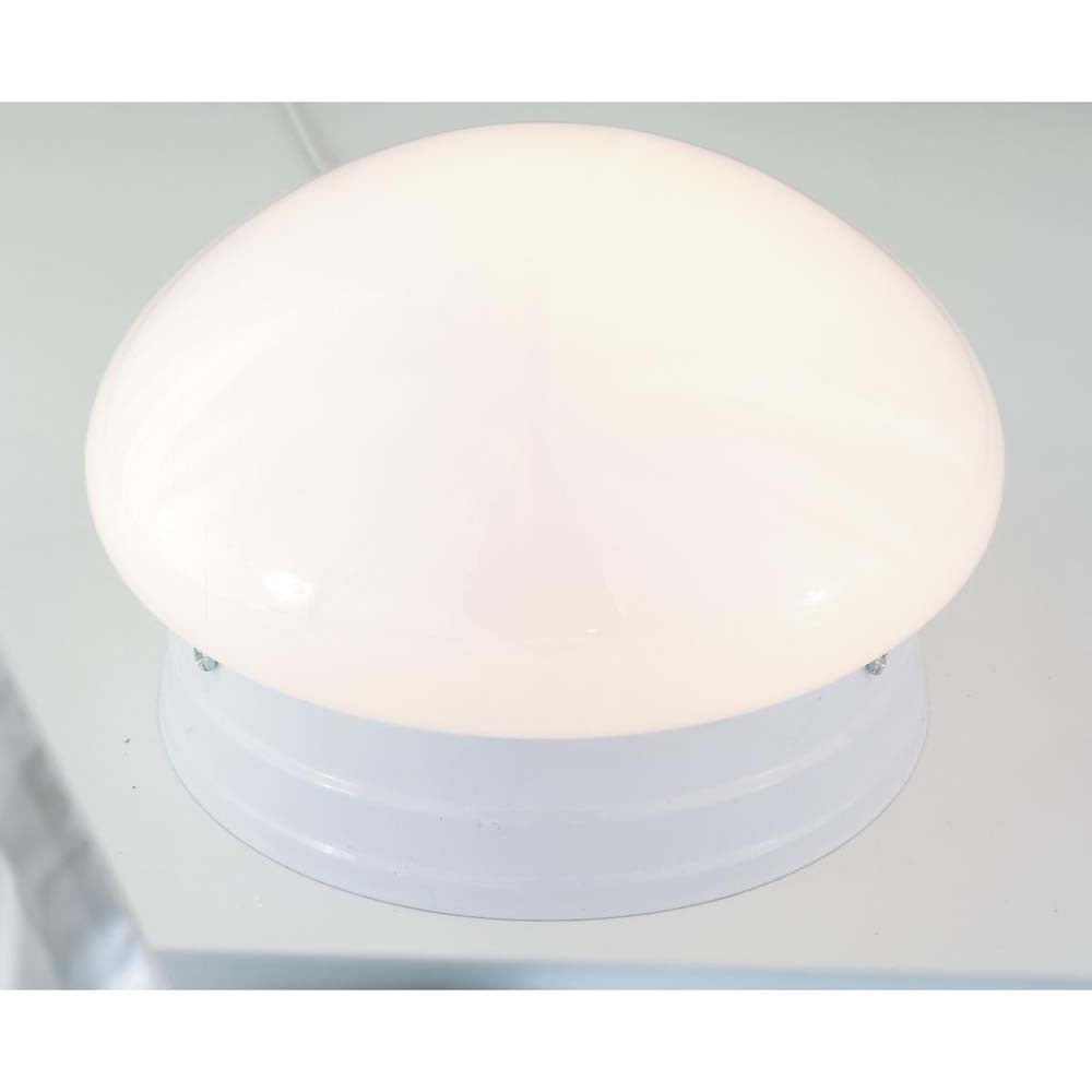 1-Light 8-in Flush Mount Small White Mushroom in White Finish