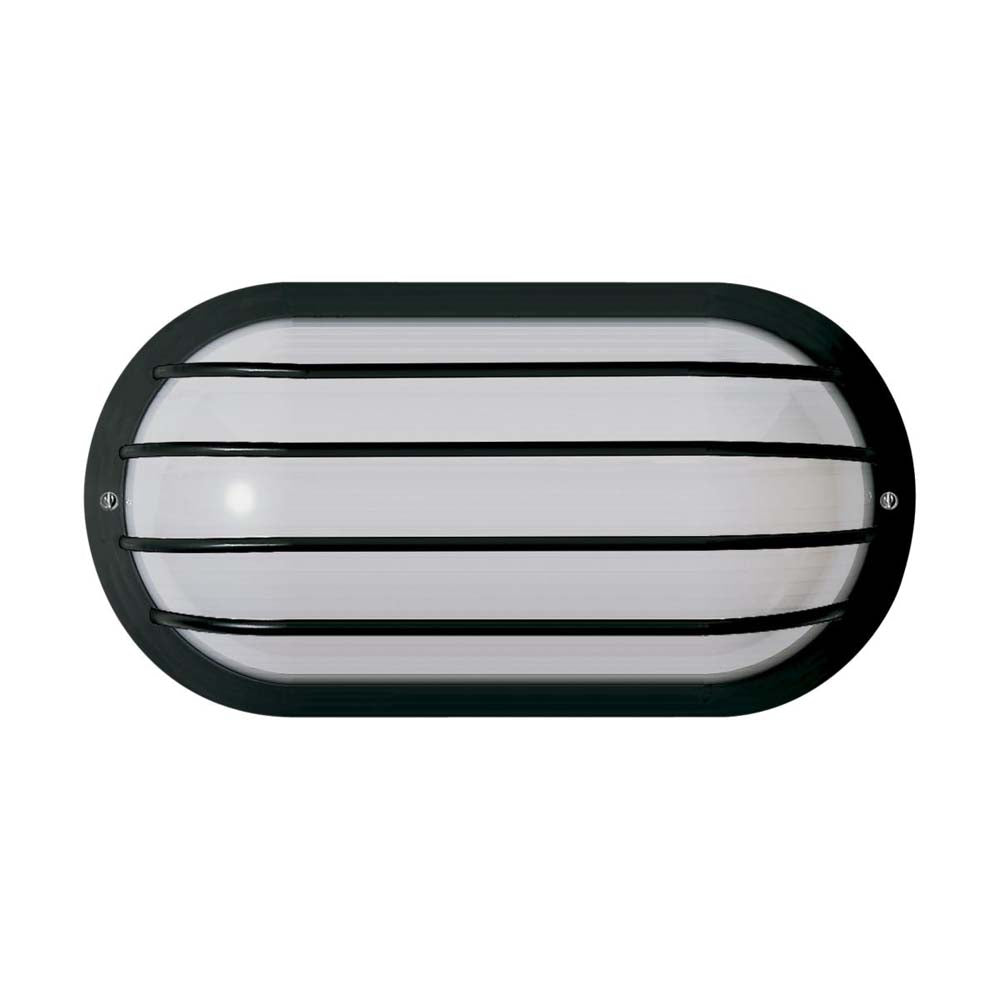 10-in Oval Cage Wall Fixture Polysynthetic Body & Lens Black Finish