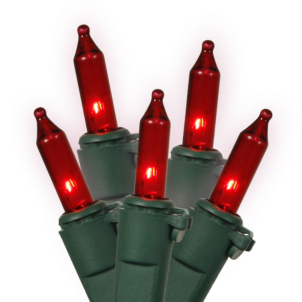 2 Pack - 50 Red Lights Green Wire 23ft. Christmas Set