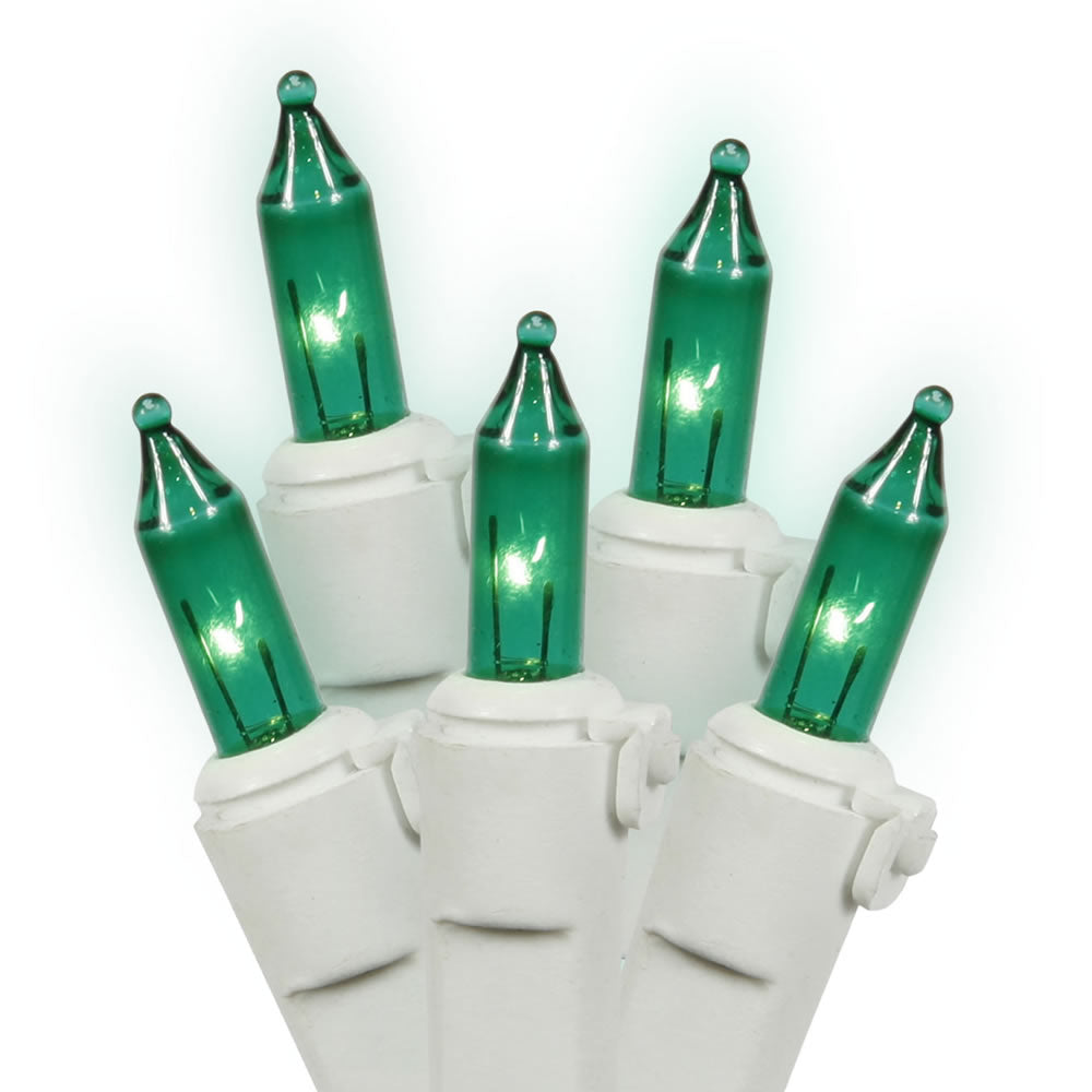 3 Pack - 50 Green Lights White Wire 16Ft. Christmas Set