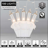 150 Clear Mini Icicle Light Set, White Wire - BulbAmerica