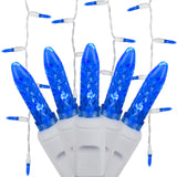 70 Blue M5 LED Icicle Light Set with White Wire