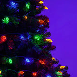 70 Multicolor C6 LED 4.8w Christmas Lights, Green Wire, 4" Spacing_4