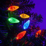 70 Multicolor C6 LED 4.8w Christmas Lights, Green Wire, 4" Spacing_5