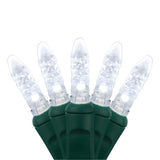 70 Cool White M5 LED Lights, Green Wire, 4" Spacing