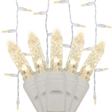 70 Warm White M5 LED Icicle Light Set with White Wire