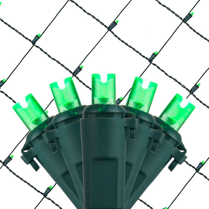 4x6 Ft. 5mm LED Net Lights - 100 Green Lamps on Green Wire