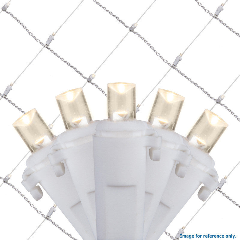 4x6 Ft. 5mm LED Net Lights - 100 Warm White Lamps on White Wire