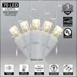 70 Warm White Twinkle 5mm LED Icicle Light Set with White Wire_1