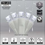 70 Cool White 5mm LED Icicle Light Set with White Wire_1