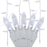 70 Cool White Twinkle M5 LED Icicle Light Set with White Wire