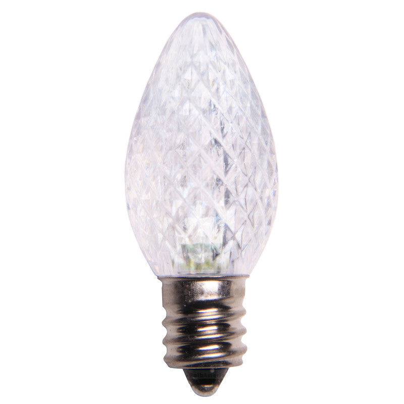 C7 LED Christmas Lamp Dimmable Cool White Light - 25 Bulbs