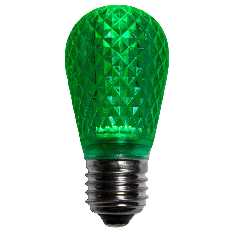 S14 LED Christmas Lamp Green Light - 25 Bulbs