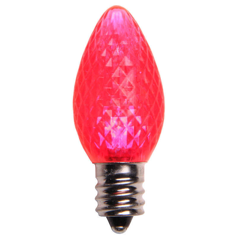 C7 LED Christmas Lamp Dimmable Pink Light - 25 Bulbs