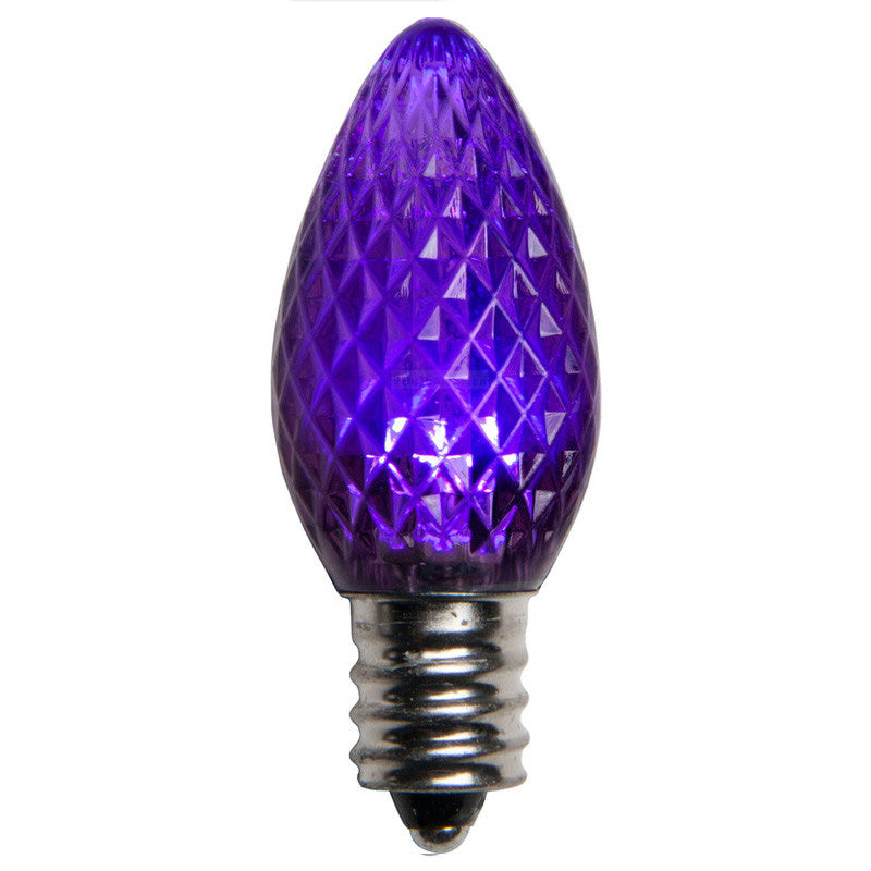 C7 LED Christmas Lamp Dimmable Purple Light - 25 Bulbs