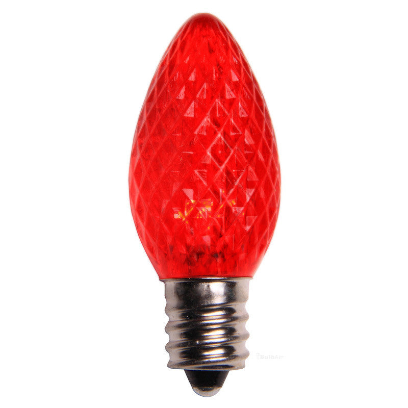 C7 LED Christmas Lamp Dimmable Red Light - 25 Bulbs