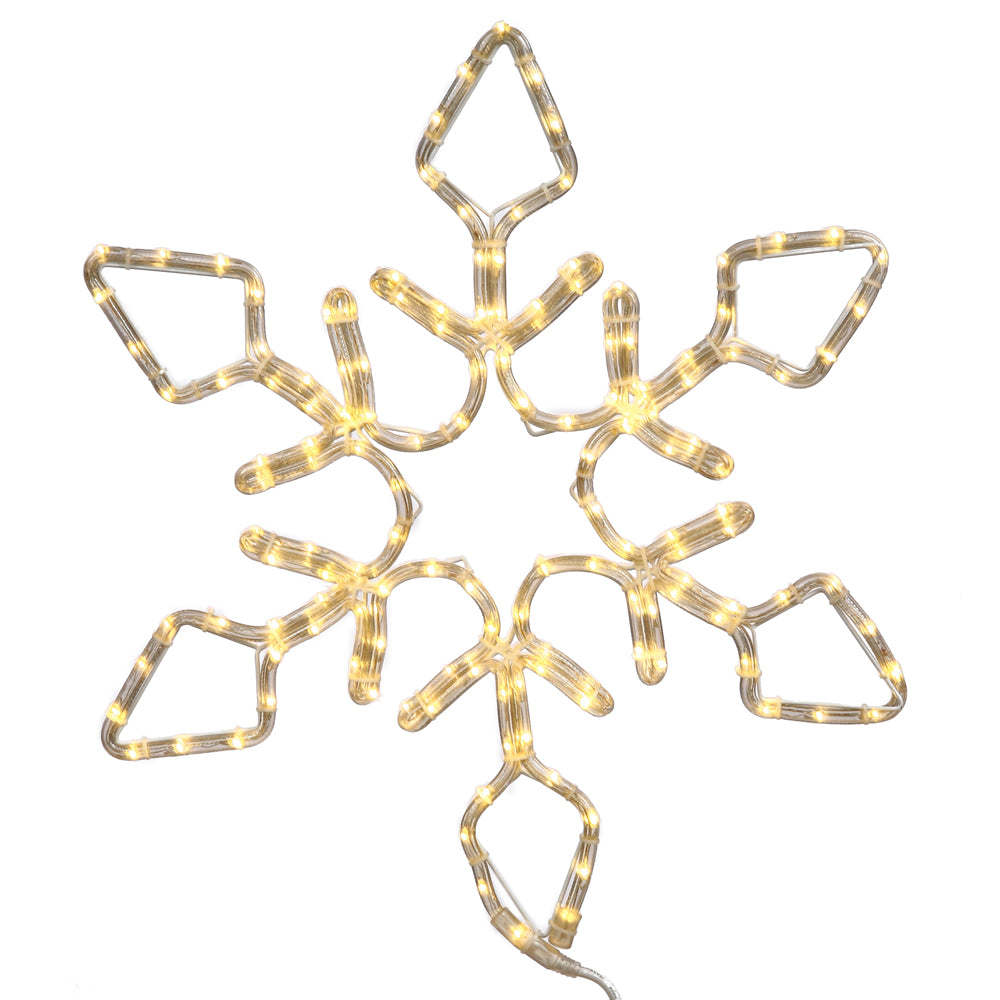 24in. 130 LED Lights Pure White Diamond Snowflake Christmas Set