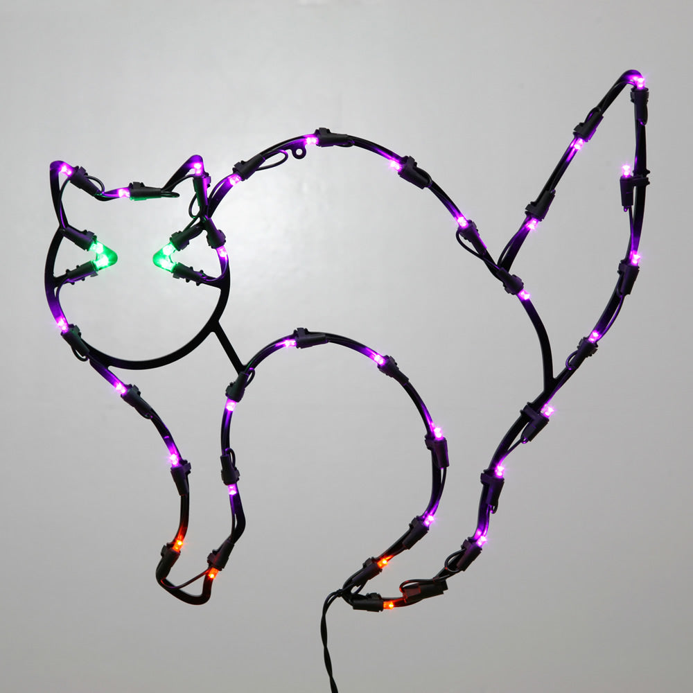 35 Lights 16x14in. Cat Window Led Decor Halloween Set