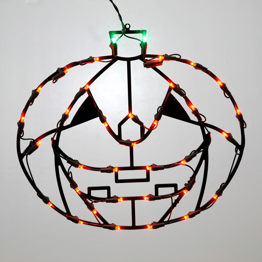 35 Lights 16x14in. Pumpkin Window Led Decor Halloween Set