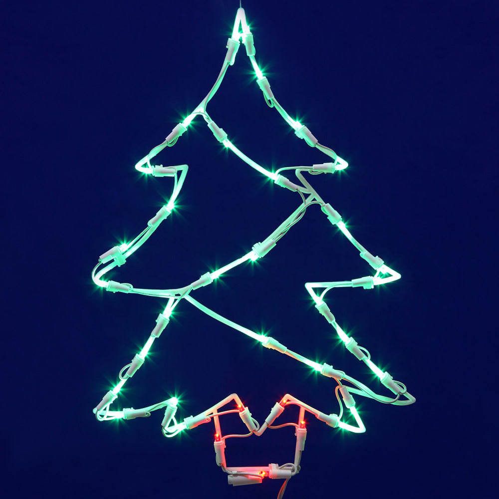 35 Lights 18x12in. Tree Window Led Decor Christmas Set