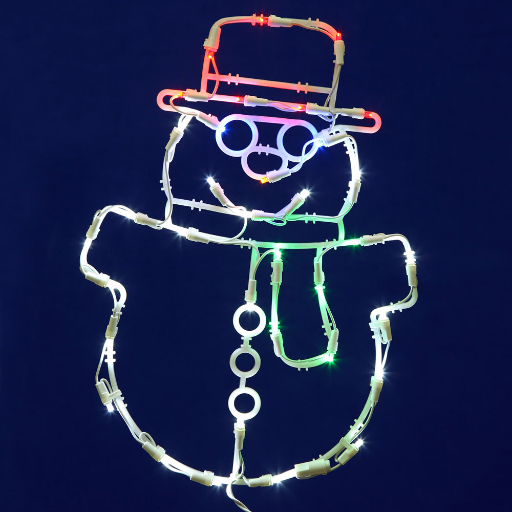 35 Lights 17x12in. Snowman Window Led Decor Christmas Set