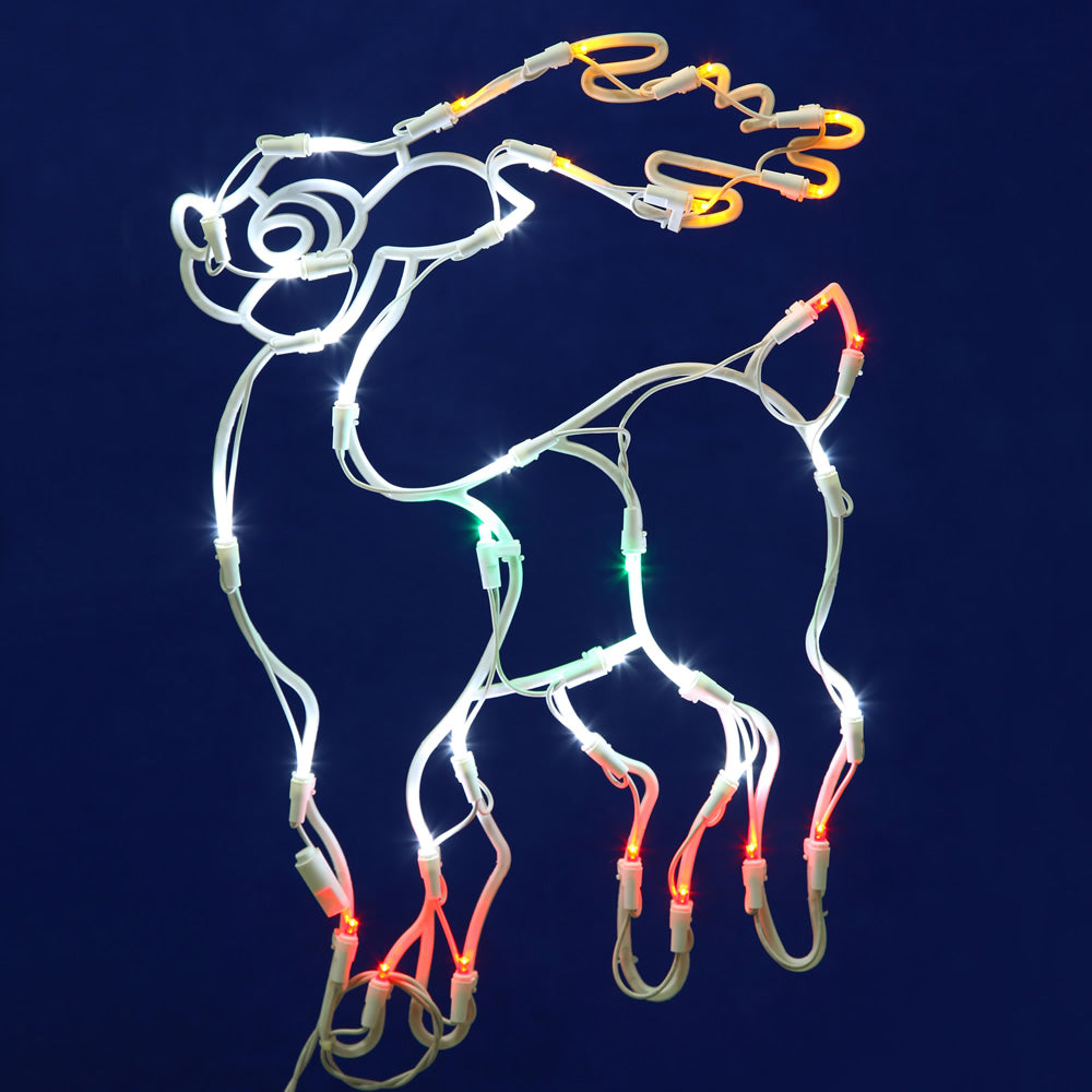 35 Lights 17x13in. Reindeer Window Led Decor Christmas Set