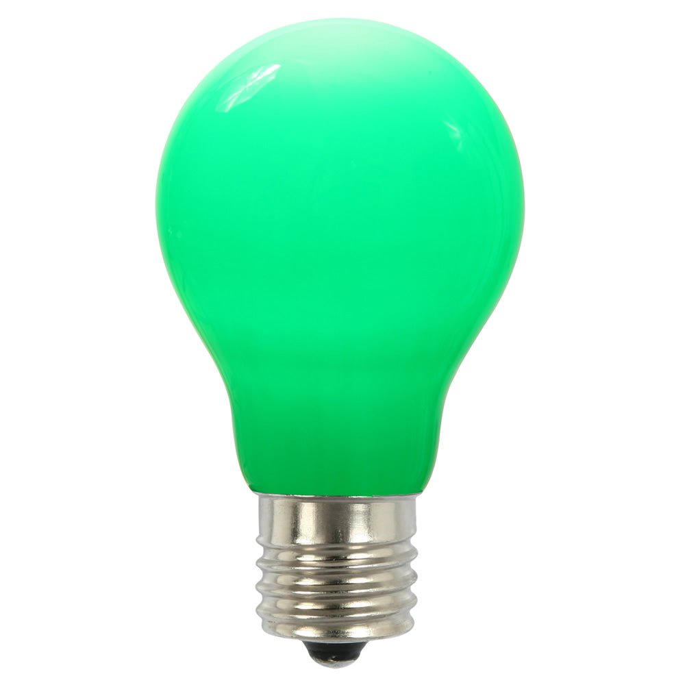 25PK - A19 LED Green Ceramic Bulb E26 Nk Base