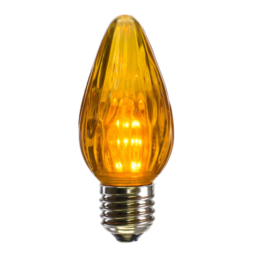 25 Pack - 0.96W F15 Gold Plastic Led Flame Replacement Christmas Light Bulb