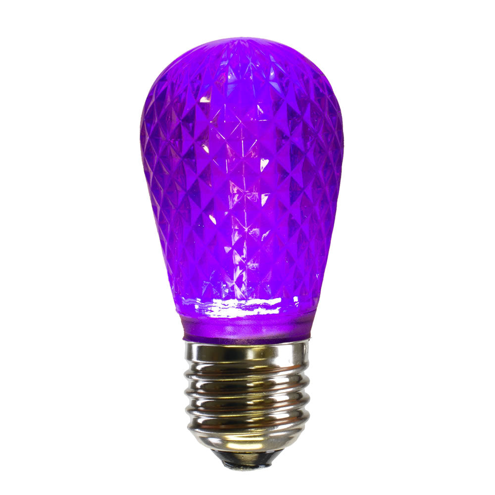 25 Pack - 0.96W 11S14 Faceted Purple LED Replacement Christmas Light Bulb