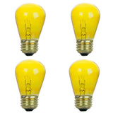 4Pk - Sunlite 11w S14 120v Transparent Yellow Colored E26 Medium Base Light Bulb