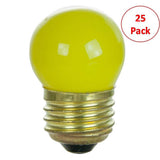 25Pk - Sunlite 7.5w S11 120v E26 Medium Base Ceramic Yellow Colored Light Bulb