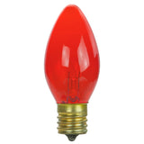 25Pk - SUNLITE 7w C9 Colored Night Light Intermediate Base Red Incandescent Bulb