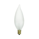 25 pcs. 10w Flame 120v Candelabra Base Frost Bulb