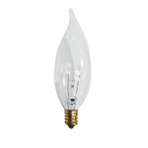 Sunlite 60w 120v Flame Candelabra Base Clear Chandelier bulbs - 1 Bulb