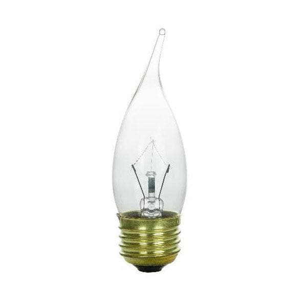 25 pcs. 25w 130v Candelabra E26 Medium base Flame bulbs