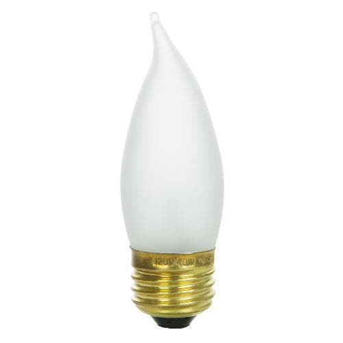 25 pcs. 60w 120v Candelabra E26 base Flame Frost bulbs
