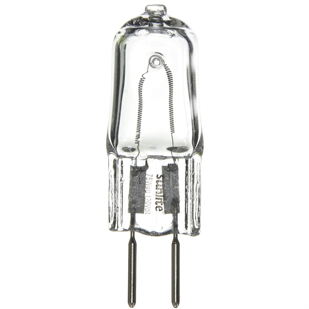 SUNLITE 75w 120v Single Ended T3.5 GY6.35 Bi-Pin Base Clear 3200K Halogen Lamp