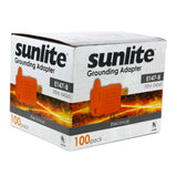 100Pk - Sunlite Orange Finish Three Pronged Electrical Socket Grounding Adapter_1
