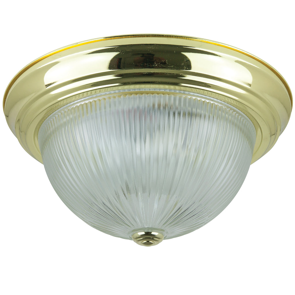 Sunlite 13″ Decorative Dome Ceiling Fixture, Polished Brass Finish, Clear Glass