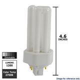 USHIO Compact Fluorescent 18w CF18TE/827 Dimmable Bulb - BulbAmerica