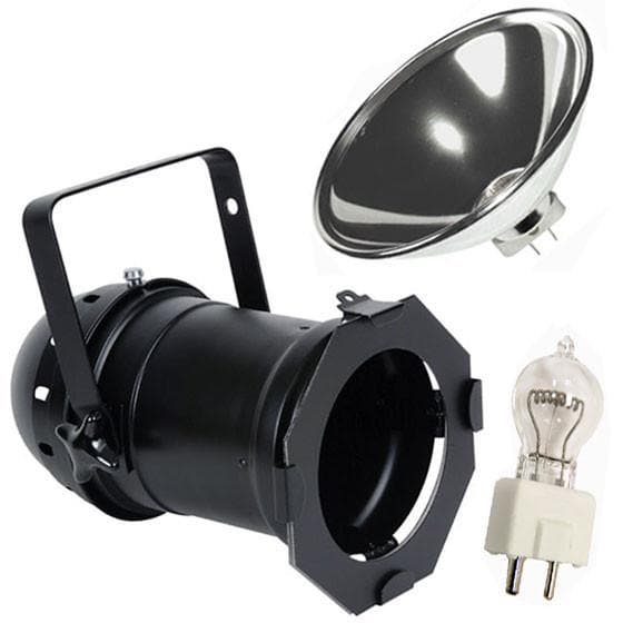 PAR64 Black CAN Package Deal w/ Gel Frame DYS 600W lamp and PAR 64 Reflector