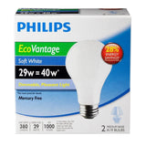 Philips 409839 29-Watt (40-Watt Equiv.) A19 Soft White halogen lamp - 2 bulbs - BulbAmerica