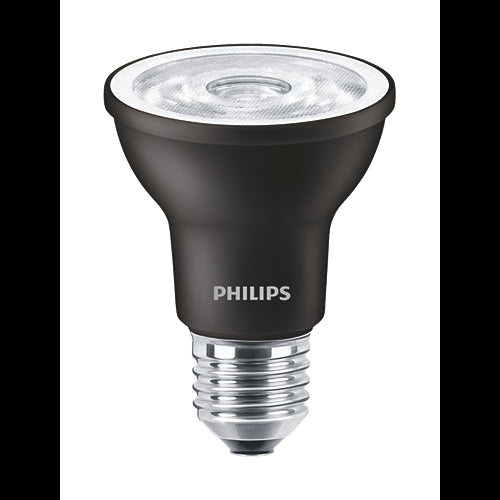 Philips PAR20 Dimmable LED - 6w 3000K Flood FL25 Black Finish Bulb - 50w equiv.