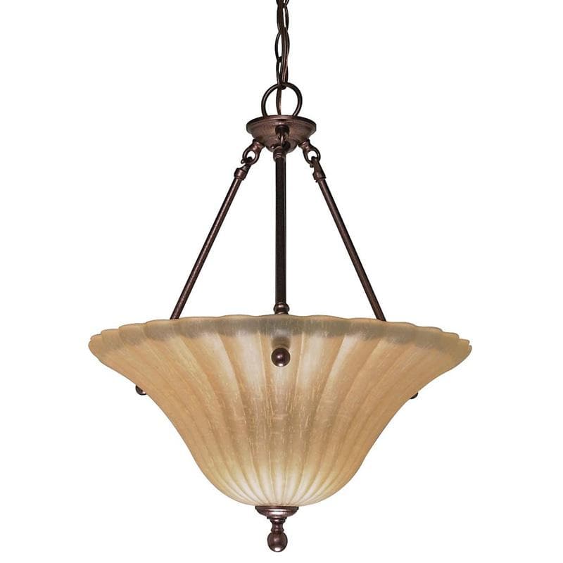 Nuvo Moulan - 3 Light - 16 inch - Pendant - w/ Champagne Linen Washed Glass