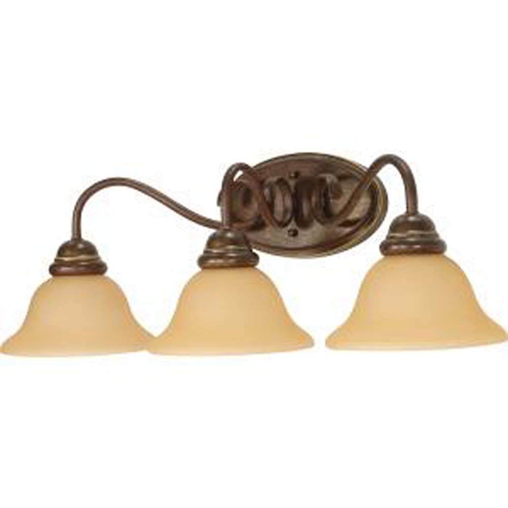 Nuvo Castillo - 3 Light  25 in Wall Fixture w/ Champagne Linen Washed Glass