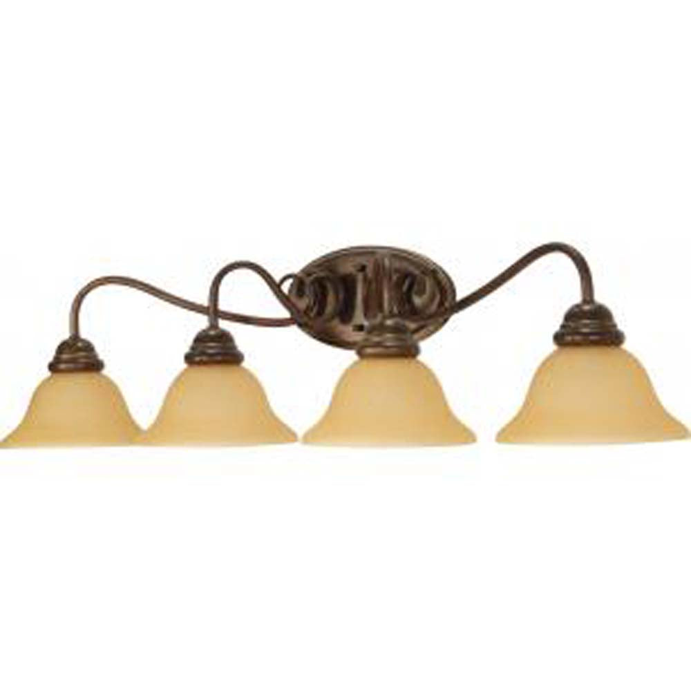 Nuvo Castillo - 4 Light  33 in Wall Fixture w/ Champagne Linen Washed Glass