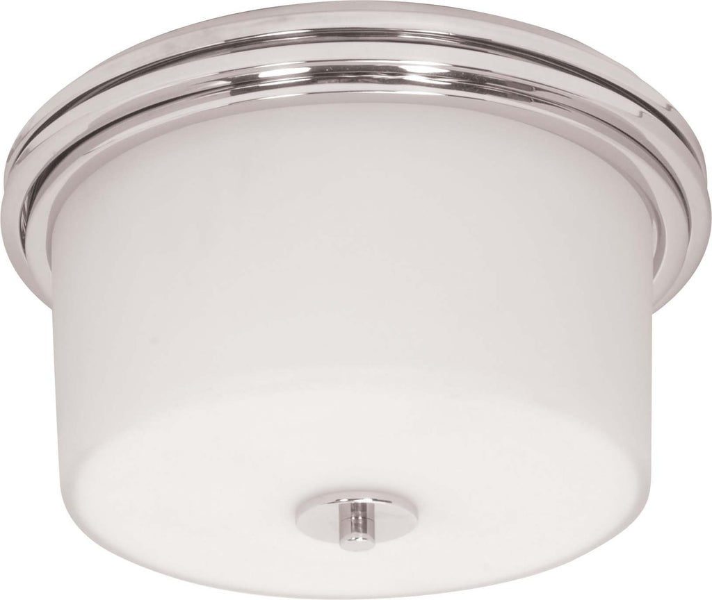 Nuvo Jet - 2 Light - Halogen Flush Mount- w/ Satin White Glass - Lamps Included