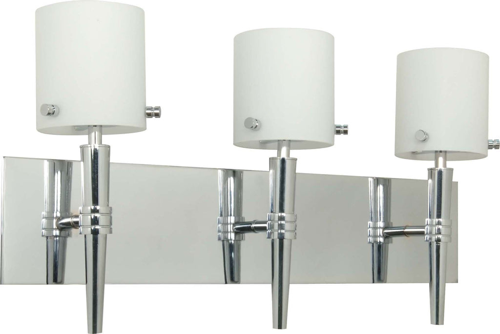 Nuvo Jet - 3 Light - Halogen Wall - Vanity w/ Satin White Glass - Lamps Included