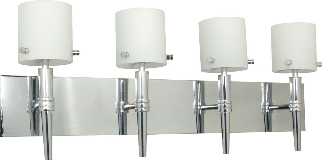 Nuvo Jet - 4 Light - Halogen Wall - Vanity w/ Satin White Glass - Lamps Included