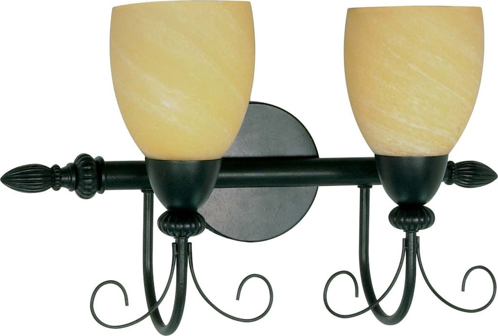 Nuvo Vanguard - 2 Light  18 in - Vanity w/ Gold Washed Alabaster Swirl Glass